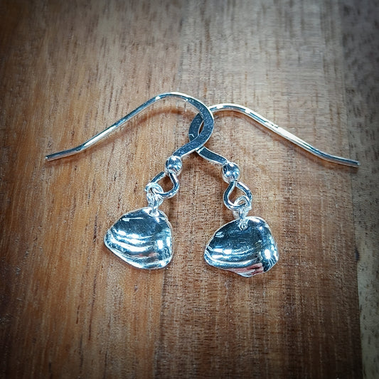 Tiny Silver Clam earrings